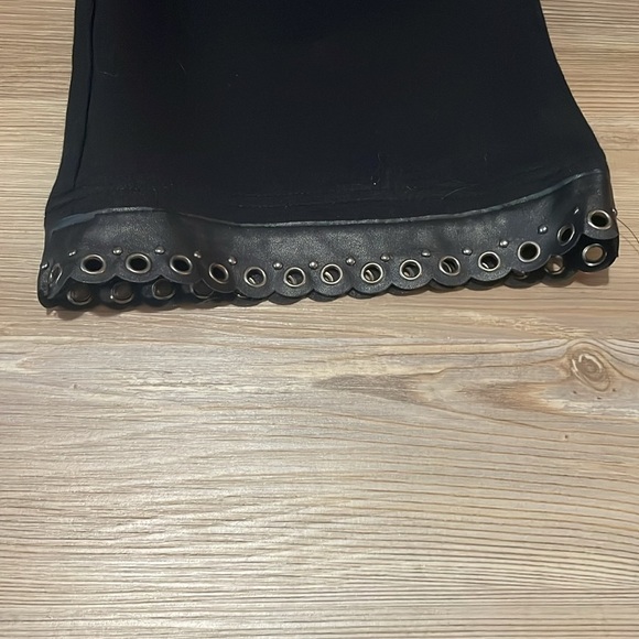 Style & Co Flare pants Black Grommet & faux leather details at hem Plus Size 14W - Picture 2 of 12